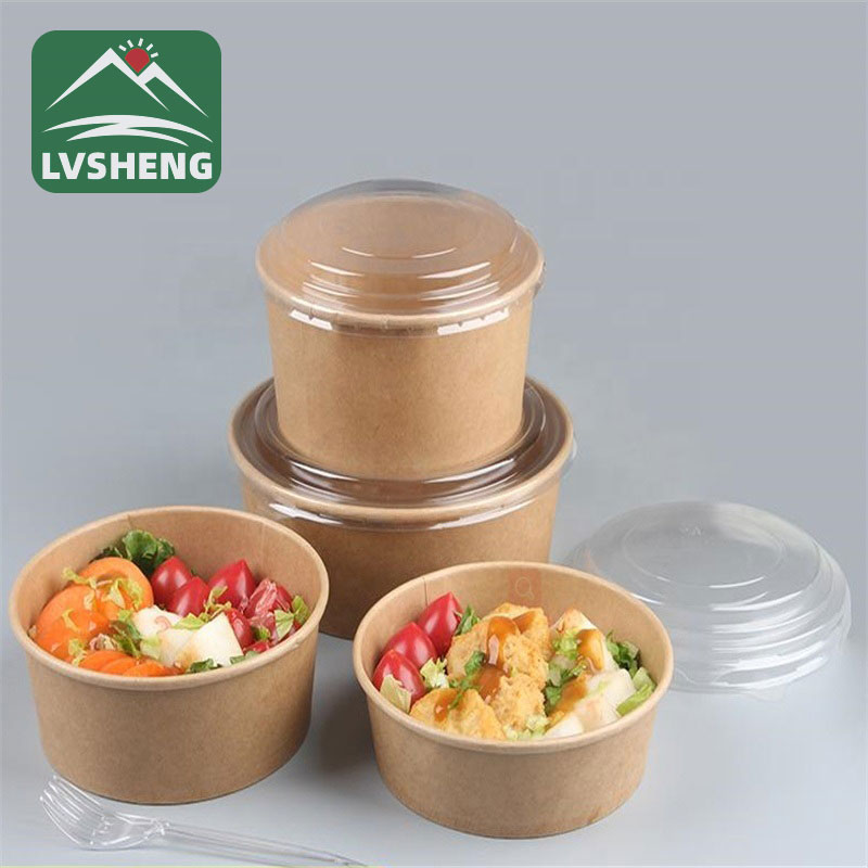 Okolíčka na mastnota Kraft Paper Pacting Take Away Salad obědové krabice